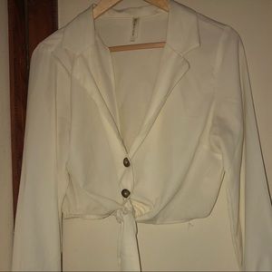 Long Sleeve Cropped Silky Top